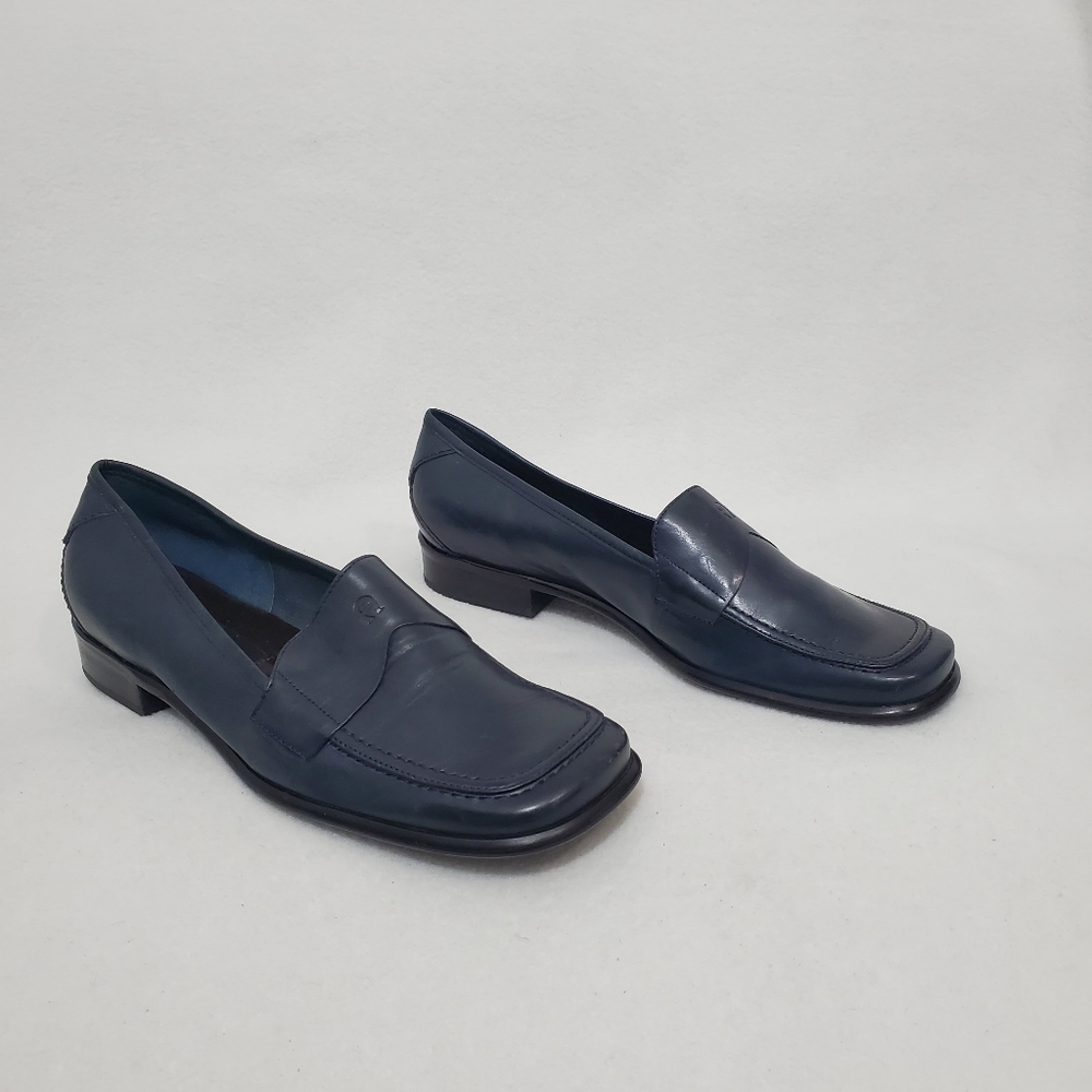 Vintage Etienne Aigner Navy Leather Jannie Loafers